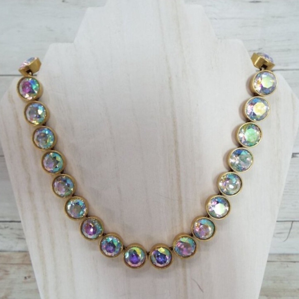 J.Crew Brûlée brulee‎ iridescent rhinestone necklace